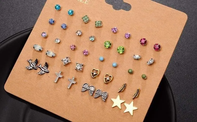 Brincos Mixed Stud Earrings