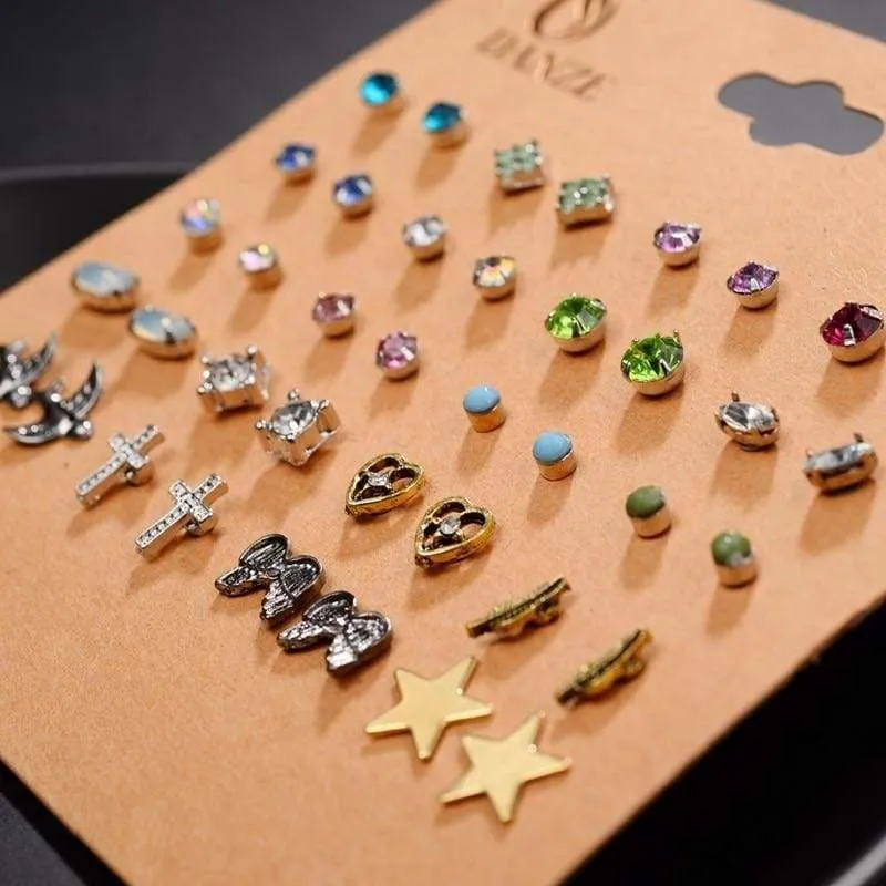 Brincos Mixed Stud Earrings