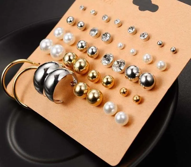 Brincos Mixed Stud Earrings