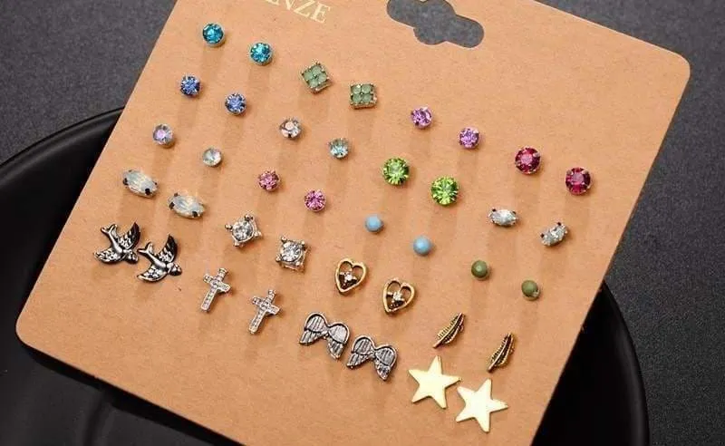 Brincos Mixed Stud Earrings