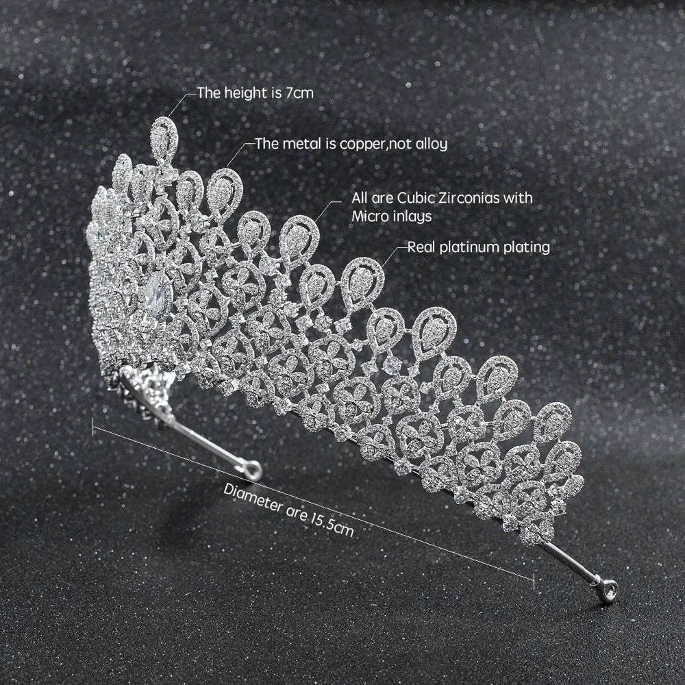Cubic zircon wedding bridal tiara diadem hair jewelry CH10229