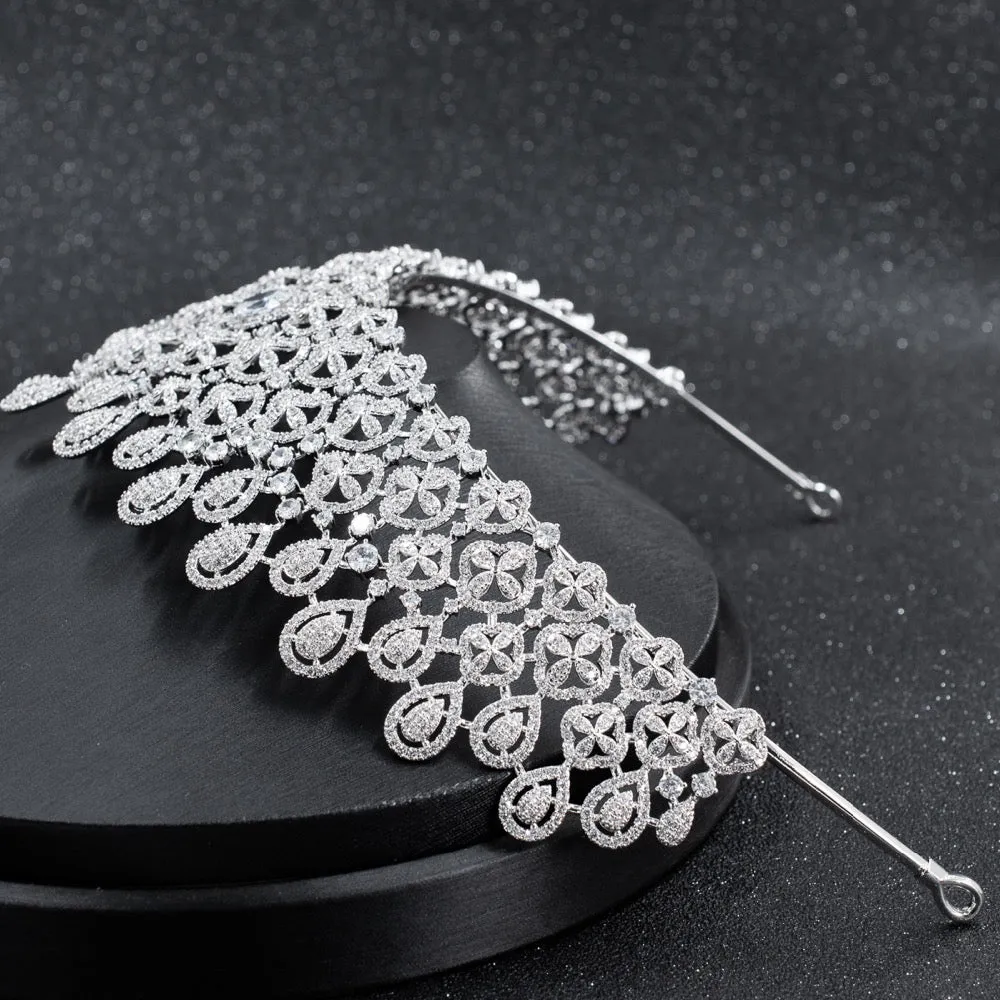 Cubic zircon wedding bridal tiara diadem hair jewelry CH10229