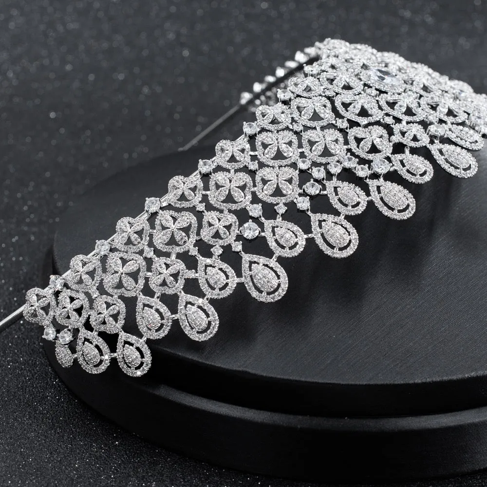 Cubic zircon wedding bridal tiara diadem hair jewelry CH10229