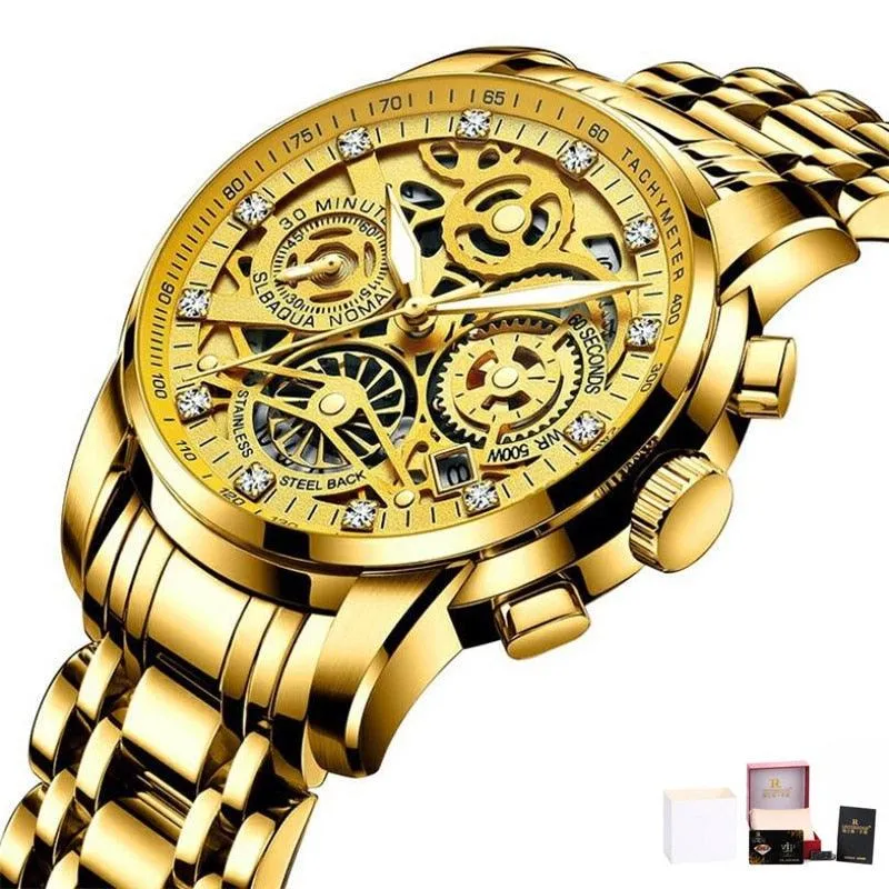 Flywheel Rotating Window Mens Watches Luxury Fashion Luminous Date Men Quartz Watch Waterproof Male Clock Relogio Reloj Hombre