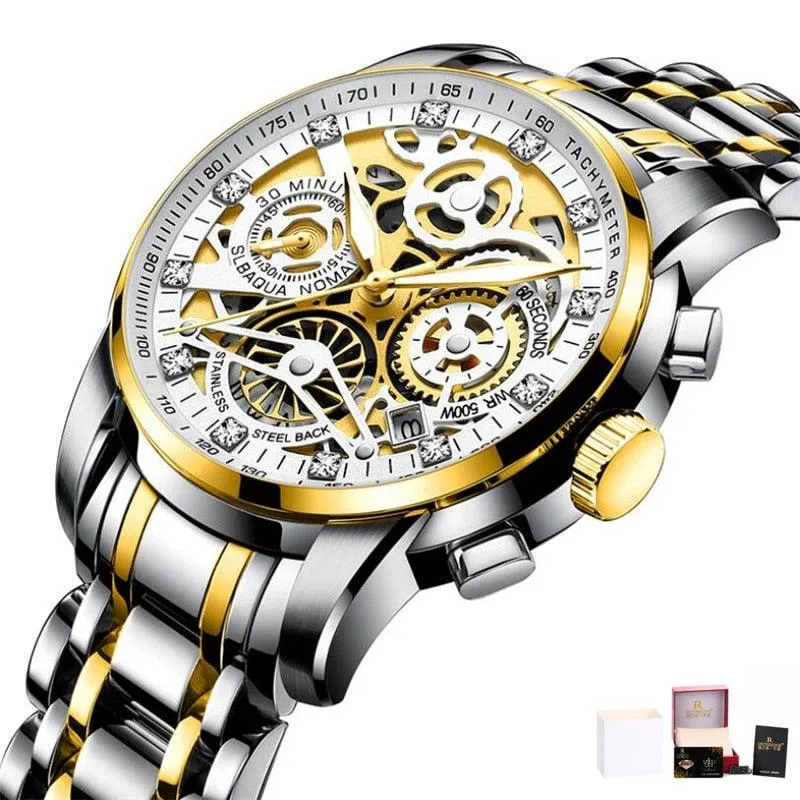Flywheel Rotating Window Mens Watches Luxury Fashion Luminous Date Men Quartz Watch Waterproof Male Clock Relogio Reloj Hombre