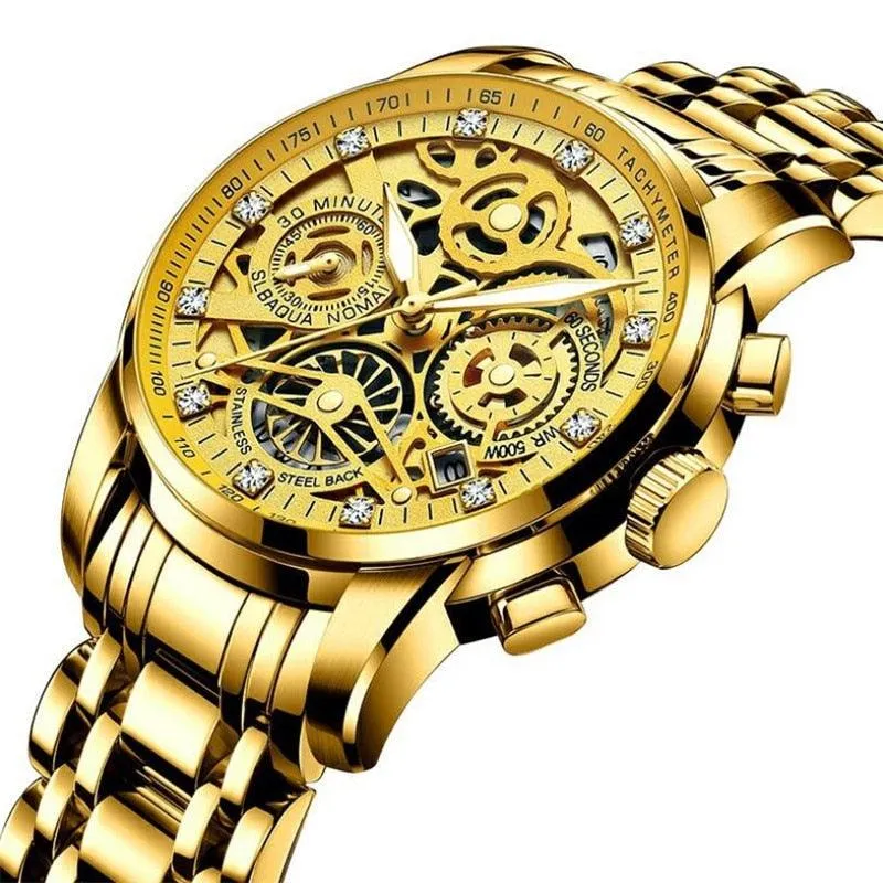 Flywheel Rotating Window Mens Watches Luxury Fashion Luminous Date Men Quartz Watch Waterproof Male Clock Relogio Reloj Hombre