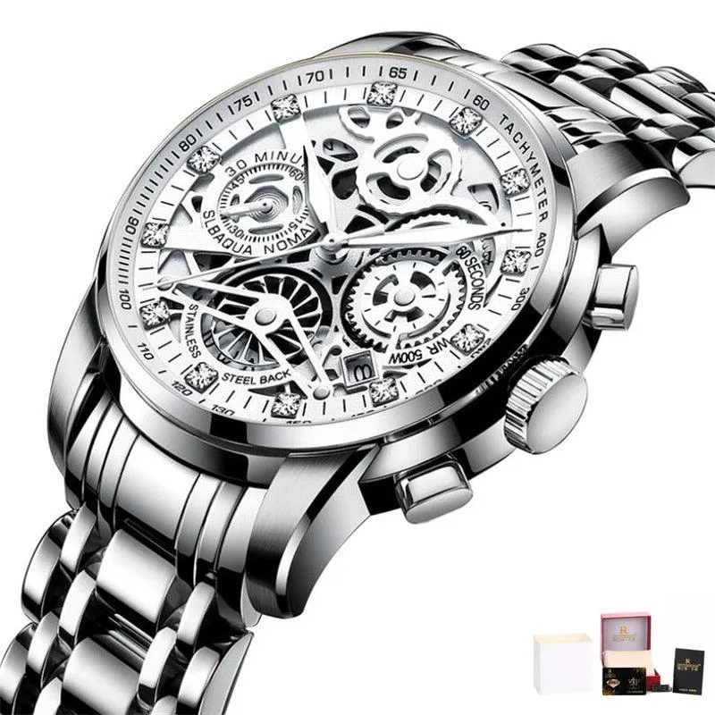 Flywheel Rotating Window Mens Watches Luxury Fashion Luminous Date Men Quartz Watch Waterproof Male Clock Relogio Reloj Hombre