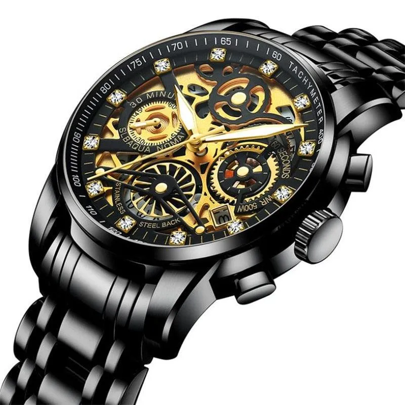 Flywheel Rotating Window Mens Watches Luxury Fashion Luminous Date Men Quartz Watch Waterproof Male Clock Relogio Reloj Hombre