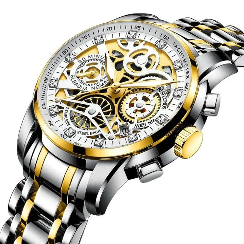Flywheel Rotating Window Mens Watches Luxury Fashion Luminous Date Men Quartz Watch Waterproof Male Clock Relogio Reloj Hombre