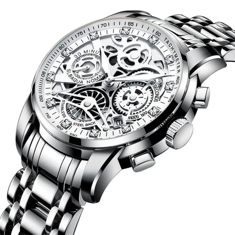 Flywheel Rotating Window Mens Watches Luxury Fashion Luminous Date Men Quartz Watch Waterproof Male Clock Relogio Reloj Hombre