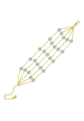 Naples Statement Gemstone Bracelet Gold Blue Topaz