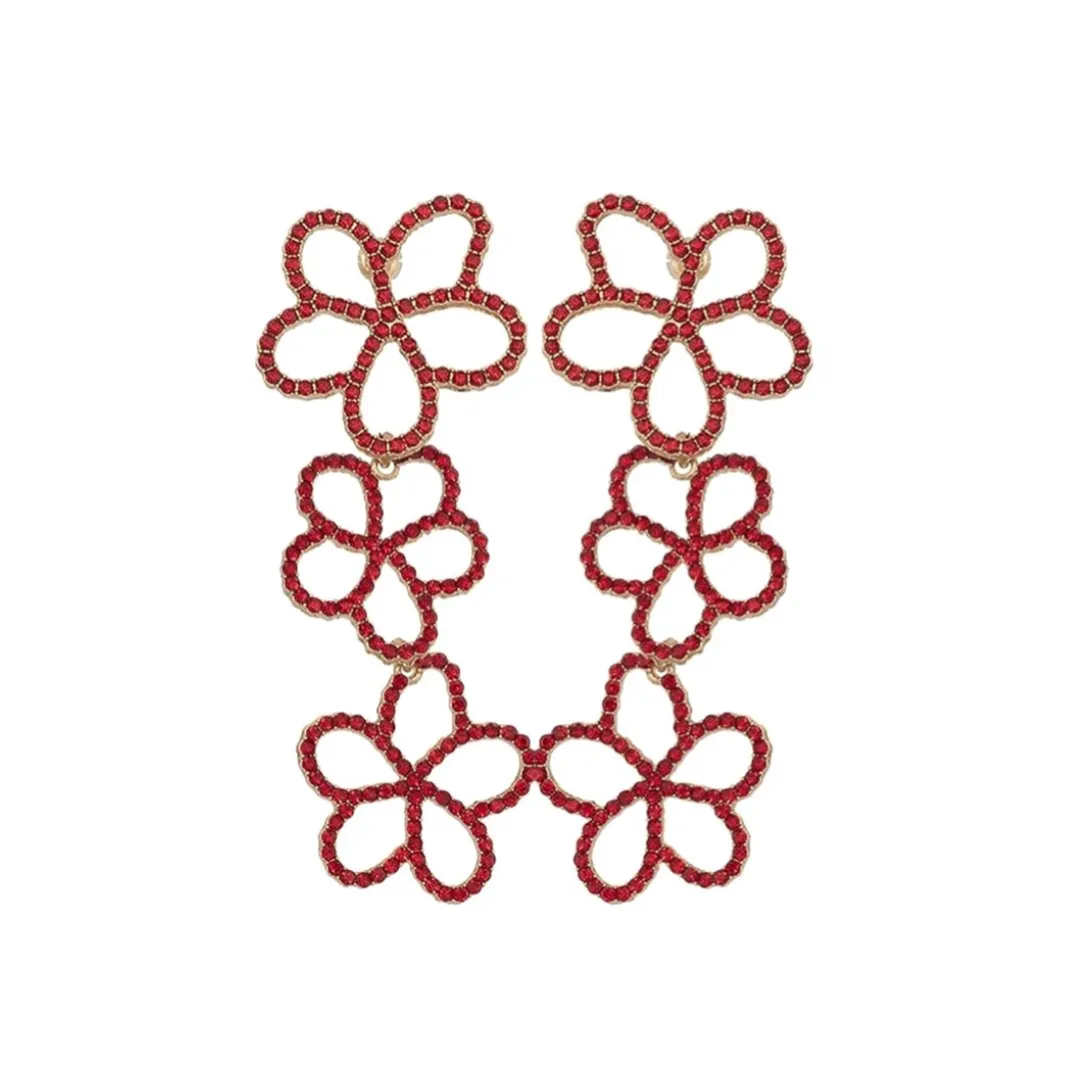 Pave Posey Drop Earrings