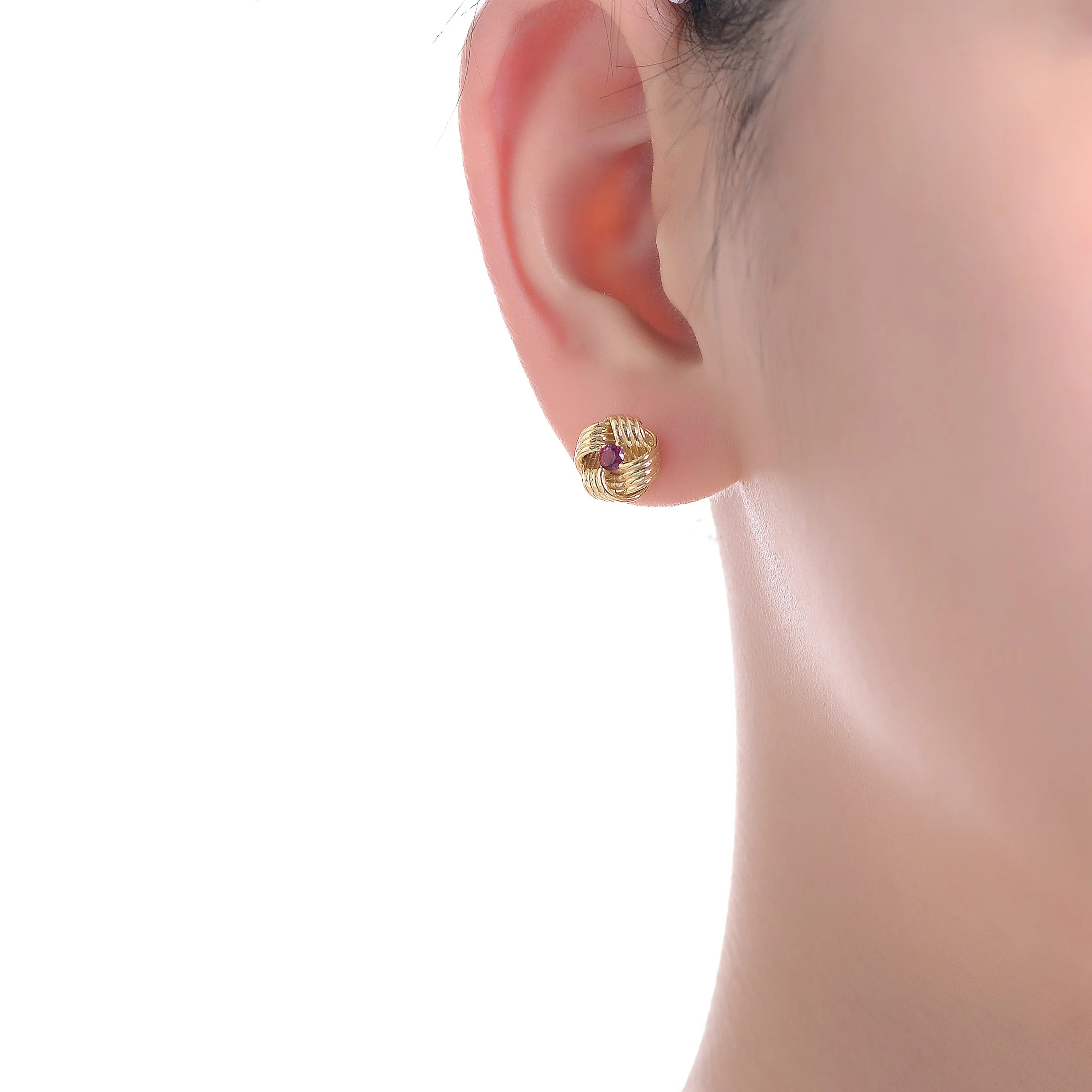 Sterling Silver Gold Overlay Knot Earrings