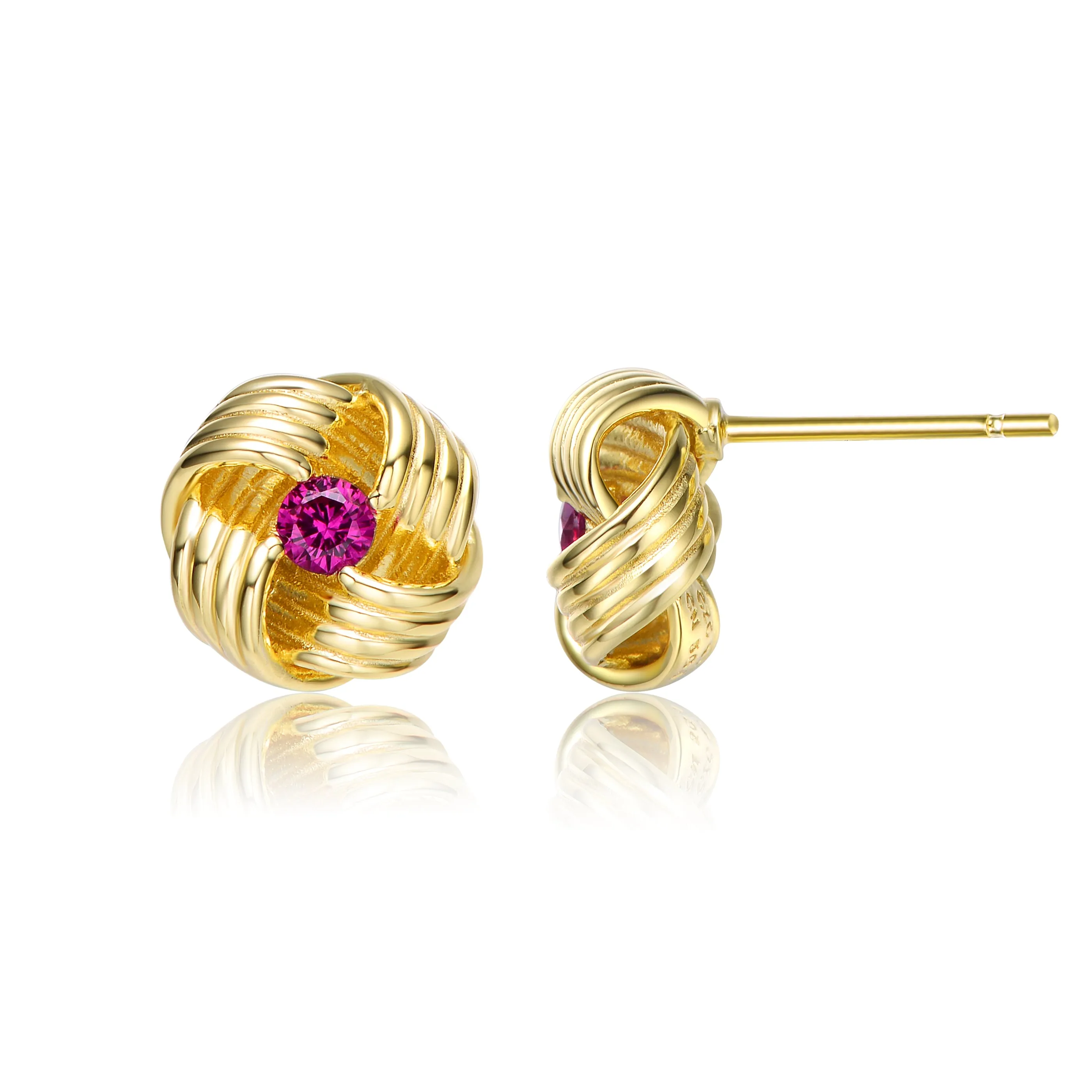 Sterling Silver Gold Overlay Knot Earrings