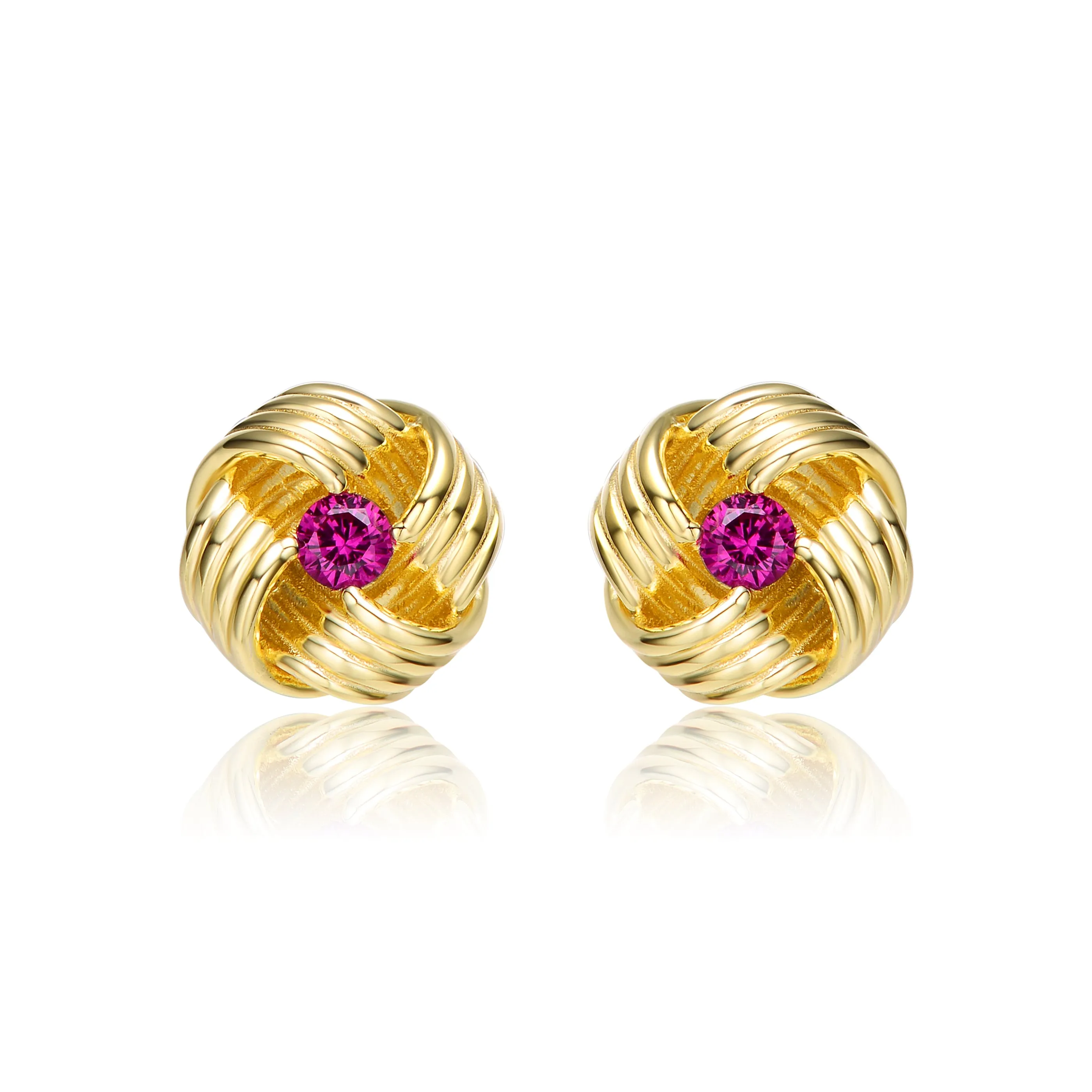 Sterling Silver Gold Overlay Knot Earrings
