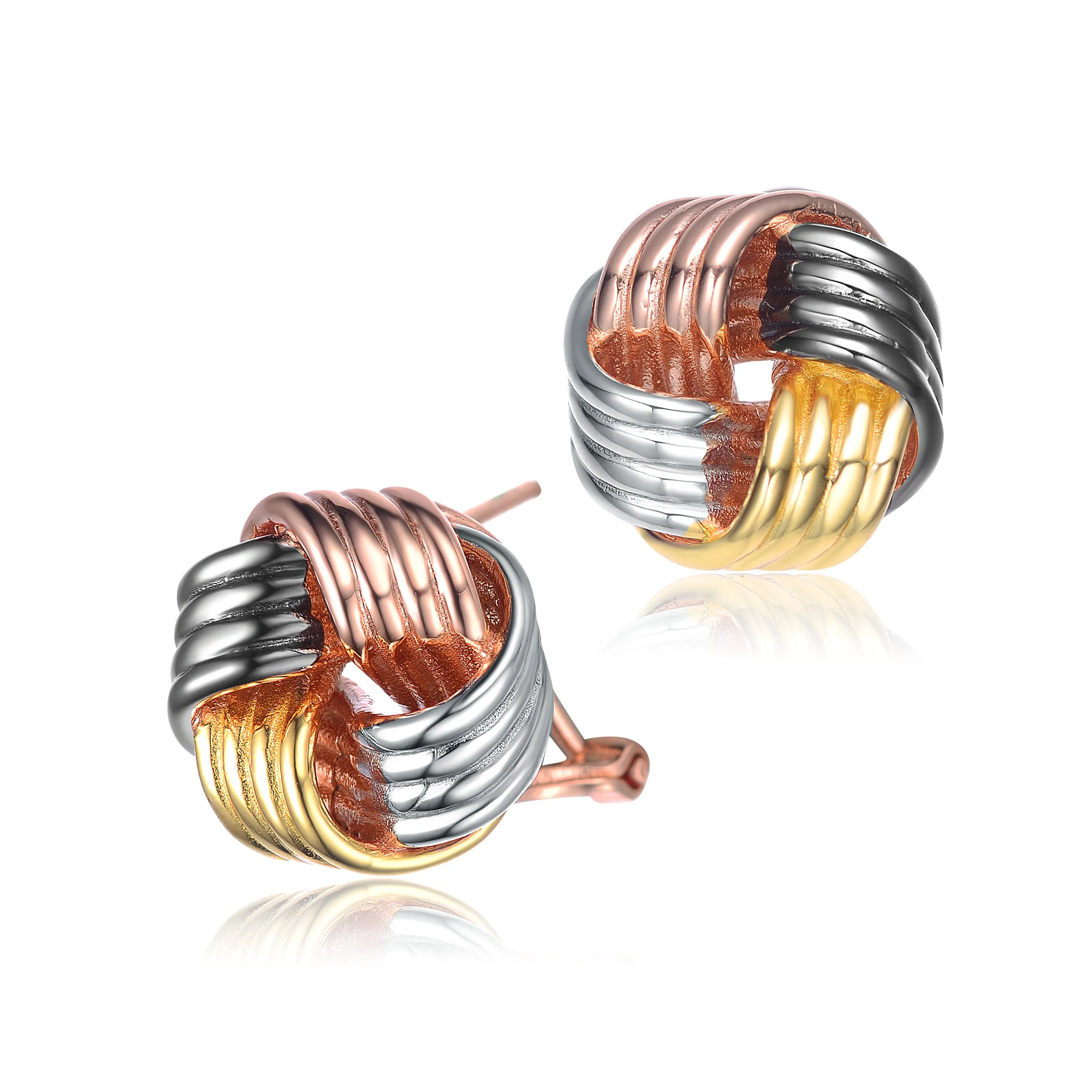 Sterling Silver Gold Overlay Knot Earrings