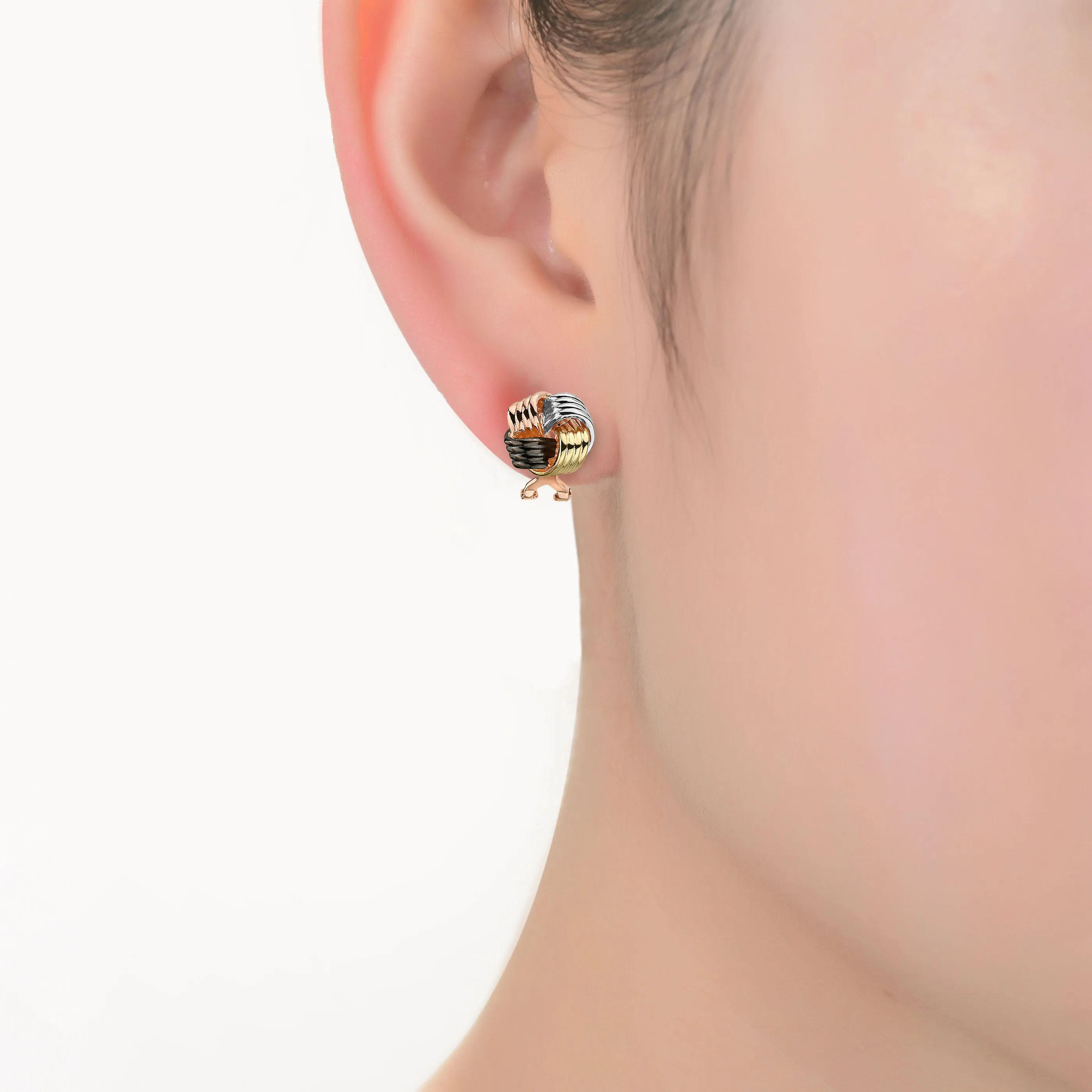 Sterling Silver Gold Overlay Knot Earrings