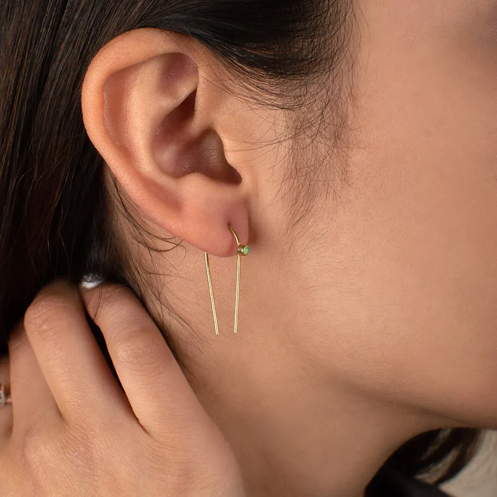 You're Hooked Earrings in Opal and Silver
